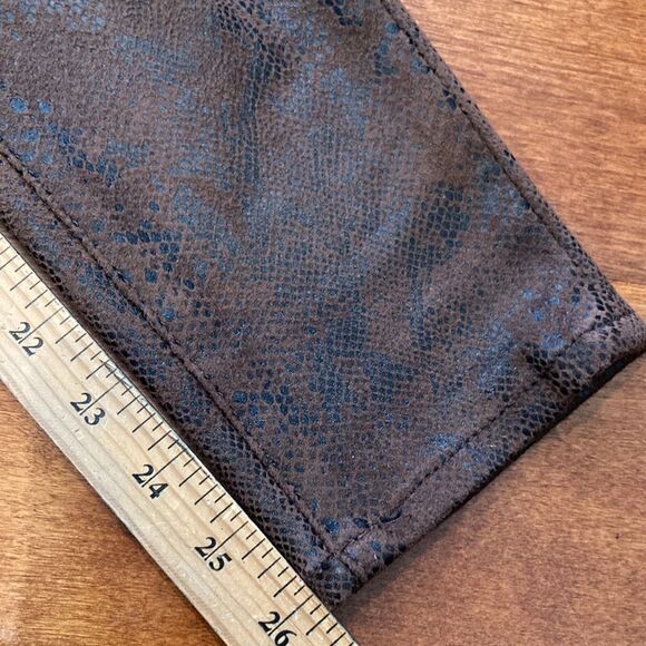 Seven for all mankind brown with black snake, skin, print skinny jeggings 26 - Picture 9 of 9